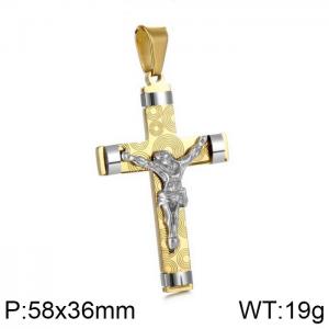 Stainless Steel Cross Pendant - KP100284-WGRY