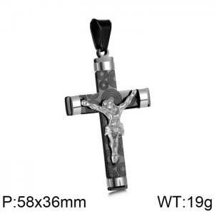 Stainless Steel Cross Pendant - KP100285-WGRY