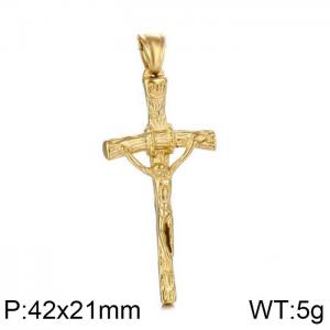 Stainless Steel Cross Pendant - KP100290-WGRY