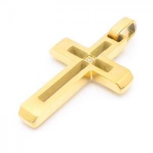 Stainless Steel Cross Pendant - KP100308-HR