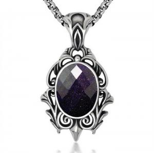 Stainless Steel Stone & Crystal Pendant - KP100446-WGSJ