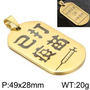 Stainless Steel Gold-plating Pendant - KP100505-Z