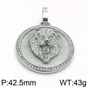 Stainless Steel Stone & Crystal Pendant - KP100510-K