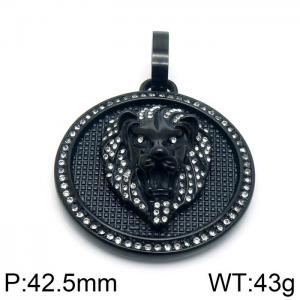 Stainless Steel Stone & Crystal Pendant - KP100511-K