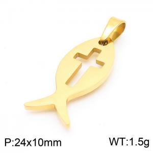Stainless Steel Gold-plating Pendant - KP100650-Z