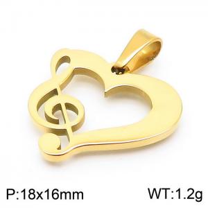 Stainless Steel Gold-plating Pendant - KP100671-Z