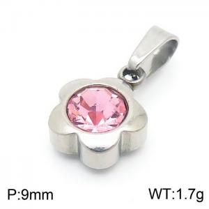 Stainless Steel Stone & Crystal Pendant - KP100718-Z