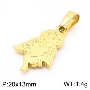 Stainless Steel Gold-plating Pendant - KP100740-Z
