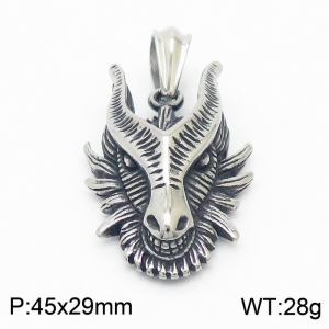 Men Mighty Stainless Steel Goat Head Pendant - KP109170-KJX