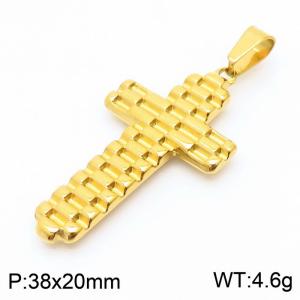 Stainless Steel Cross Pendant  Gold Color - KP109174-Z