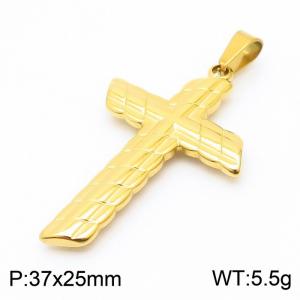 Stainless Steel Cross Pendant  Gold Color - KP109176-Z