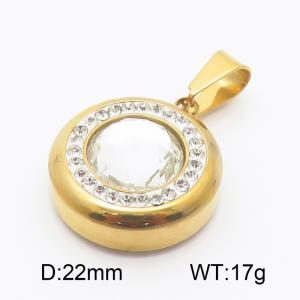 Stainless Steel Stone & Crystal Pendant - KP115335-Z
