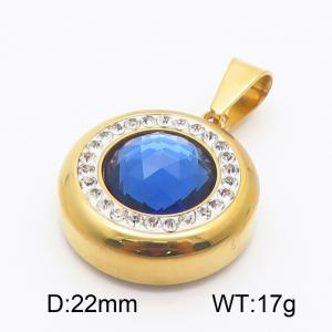 Stainless Steel Stone & Crystal Pendant - KP115336-Z