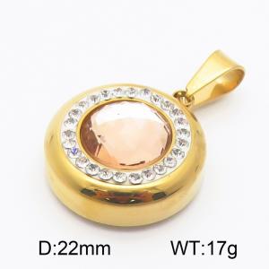 Stainless Steel Stone & Crystal Pendant - KP115337-Z