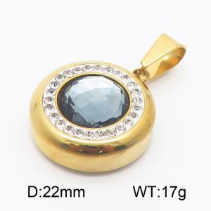 Stainless Steel Stone & Crystal Pendant - KP115338-Z