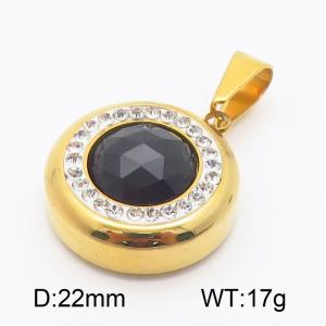 Stainless Steel Stone & Crystal Pendant - KP115339-Z