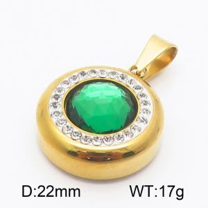Stainless Steel Stone & Crystal Pendant - KP115341-Z