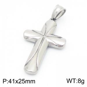 Fashionable and minimalist stainless steel curved pattern cross pendant - KP115481-Z