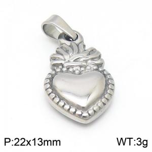 Heart Stainless Steel Pendant Silver - KP115575-Z