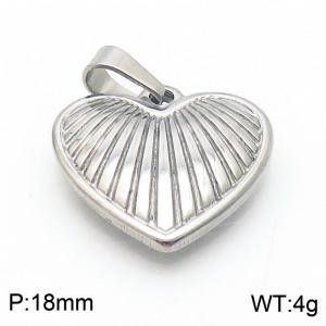 Ripple Heart Stainless Steel Pendant Silver - KP115578-Z