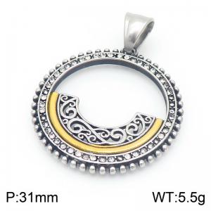 Stainless Steel Round Pendant  Silver Color - KP115902-ZC