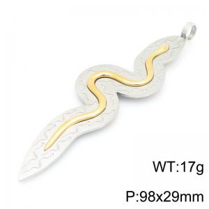 Fashionable and versatile stainless steel creative snake shaped charm gold&silver pendant - KP116357-GC