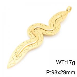 Fashionable and versatile stainless steel creative snake shaped charm gold pendant - KP116359-GC