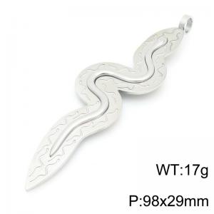 Fashionable and versatile stainless steel creative snake shaped charm silver pendant - KP116360-GC