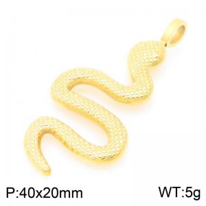 Fashionable and personalized stainless steel creative grid dot pattern snake shaped temperament gold pendant - KP116362-GC
