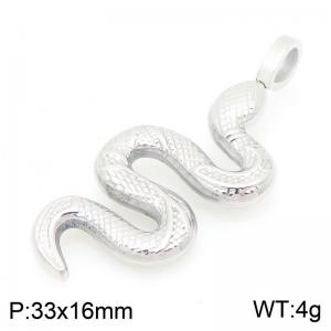 Fashionable and personalized stainless steel creative special snake shaped temperament silver pendant - KP116363-GC