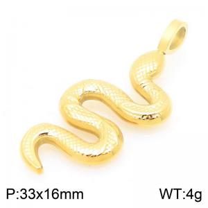 Fashionable and personalized stainless steel creative special snake shaped temperament gold pendant - KP116364-GC
