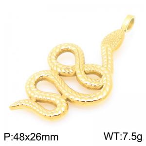 Fashionable and personalized stainless steel creative winding snake shaped temperament gold pendant - KP116365-GC