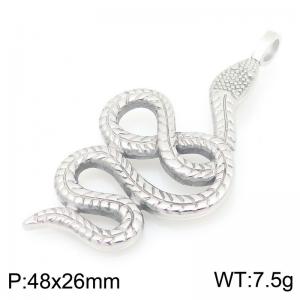Fashionable and personalized stainless steel creative winding snake shaped temperament silver pendant - KP116366-GC