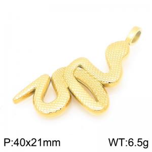 Fashionable and personalized stainless steel creative winding snake shaped temperament gold pendant - KP116367-GC