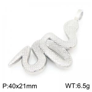 Fashionable and personalized stainless steel creative winding snake shaped temperament silver pendant - KP116368-GC
