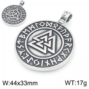 Punk style retro personalized stainless steel creative Viking rune triangle pendant - KP116386-MZOZ