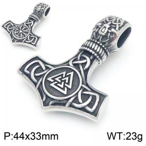 Punk style retro personalized stainless steel creative Viking Thor Hammer pendant - KP116389-MZOZ
