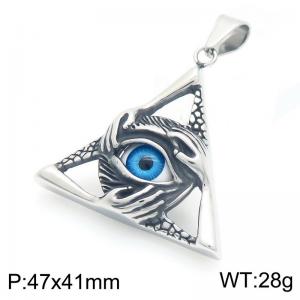 Punk style retro personality stainless steel creative blue devil's eye pendant - KP116392-MZOZ