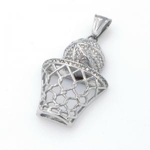 Stainless Steel Stone & Crystal Pendant - KP116435-HR