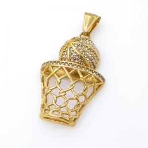 Stainless Steel Stone & Crystal Pendant - KP116436-HR