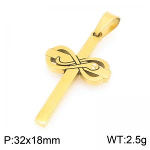 Fashionable and personalized stainless steel creative snake winding cross temperament gold pendant - KP116494-ZLA