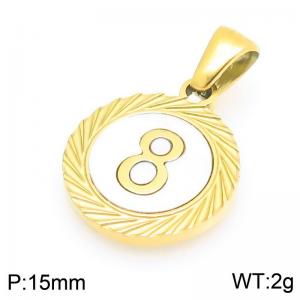Fashionable and personalized stainless steel creative carving 8-character lace circular temperament two-color pendant - KP116499-ZLA