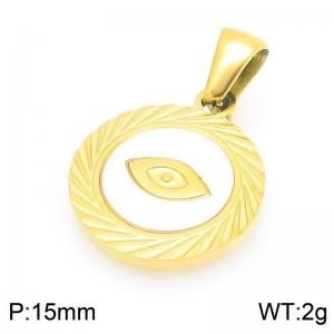 Fashionable and personalized stainless steel creative carving devil's eye lace circular temperament two-color pendant - KP116503-ZLA