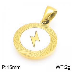 Fashionable and personalized stainless steel creative carving lightning lace circular temperament two-color pendant - KP116507-ZLA