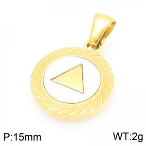Fashionable and personalized stainless steel creative carving triangle lace circular temperament two-color pendant - KP116511-ZLA