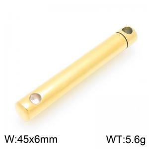 Gold-Plated Stainless Steel&Rhinestone Prism Bar Pendant - KP116629-K