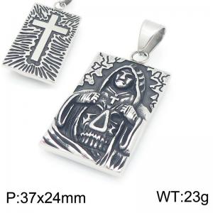 Punk style retro personality stainless steel creative cross ferocious skeleton death pendant - KP116666-MZOZ