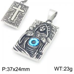 Punk style retro personality stainless steel creative cross Evil Eye Death pendant - KP116667-MZOZ