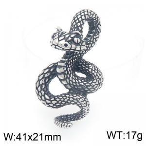 Punk style retro personalized stainless steel creative three-dimensional winding snake animal pendant - KP116673-MZOZ