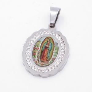 Stainless Steel Stone & Crystal Pendant - KP116889-ZY
